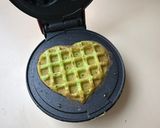 A picture of step 3 of Vietnamese Pandan Coconut Waffles (bánh kẹp lá dứa).