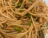 A picture of step 10 of Chilli Chicken Spaghetti.