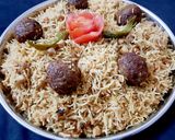A picture of step 14 of Beef kofta and chana pulao.