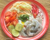 รูปขั้นตอนการทำที่ 1 ของ ส้มตำกุ้งสด