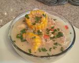 A picture of step 4 of Chupe de Pollo.