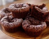 A picture of step 1 of Mini Rich Chocolate Cakes | use 12 cup muffin pan.