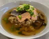 A picture of step 3 of Oat Shiitake Mushroom Soup with Salmon.