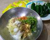 A picture of step 2 of Potato Stuffed Chilli Pakoray.