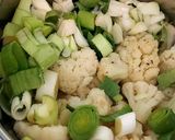 A picture of step 1 of My Creamy Red Peppered Cauliflour? Leek & Potato Soup.