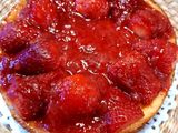 Tarta de Queso con confitura de fresas