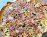 Une image de l'étape 5 de Quiche deux courgettes et fromage.