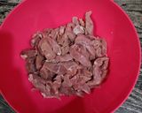 A picture of step 1 of Beef Dry Chilli With Fried Rice.