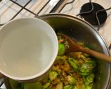 A picture of step 4 of Brussels Sprouts with Pasta. One-Pot Pasta.