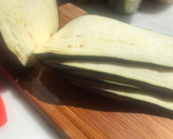 Foto del paso 2 de la receta: Maxi timbal de berenjena y pasta cocida con Dashi, atún y salmón
