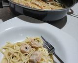 Foto langkah ke 8 dari resep Spaghetti salmon Carbonara ekonomis.