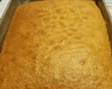 A picture of step 4 of Banana pudding poke cake.