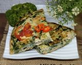 Foto langkah ke 3 dari resep Omelet Oat isi Ayam Bayam.