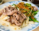 Hình bước làm 4 của món Nui xào thịt bò rau củ