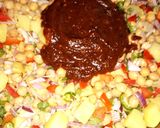 A picture of step 2 of Chat pati Chana chaat.
