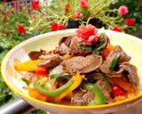 Hình bước làm 3 của món Gan heo xào ớt chuông