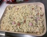 Une image de l'étape 12 de Gratin de langues d'oiseaux aux saucisses, champignons et emmental.