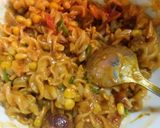 A picture of step 3 of Masala Corn pasta.