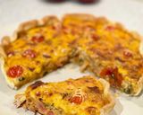 Une image de l'étape 2 de Quiche courgettes,champignonset jambon.