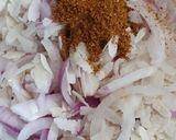 A picture of step 2 of Poha onion triangle samosa.