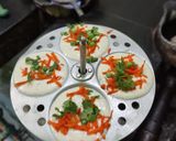 A picture of step 2 of Oats mixed idli batter vegetables Idli Chutney.