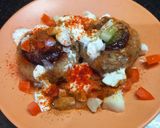 A picture of step 4 of Aloo Tikki Chaat.