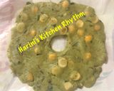 A picture of step 3 of Palak rice flour fritters.