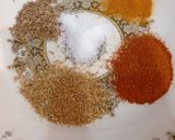 A picture of step 1 of Prawn biryani.