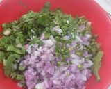 A picture of step 1 of Maharashtrain snacks Onion potato spinach pakora.