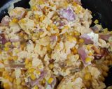 Foto del paso 5 de la receta: Huevos revueltos con maíz, jamón y queso