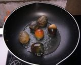 A picture of step 2 of Stir-Fried Minced Pork with Holy Basil and Century Eggs.