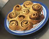 A picture of step 4 of Cinnamon rolls😋.