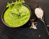A picture of step 5 of Garlic til coriander chatani.