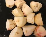 A picture of step 1 of Taro Potatoes with Starchy Soy Sauce (Satoimo Ankake).