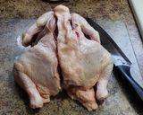 A picture of step 1 of Spatchcock BBQ chicken.