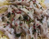 A picture of step 5 of Warm Skate Wing Salad with Pink Peppercorns and Cracked Black Pepper.
