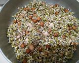 A picture of step 1 of Mixed sprouts laddu.