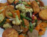 Foto langkah ke 4 dari resep Cah tofu kembang kol.
