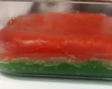 A picture of step 7 of Tricolour burfi.