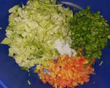 A picture of step 1 of Cabbage Manchurian.