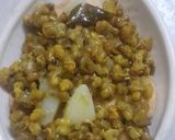 A picture of step 7 of Barnyard Milet (Bhagar) Mung bean papadi chat.