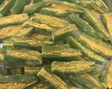 A picture of step 3 of Bharwa Bhindi.