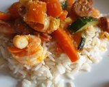 Une image de l'étape 7 de Riz crevettes chorizo et petits légumes.