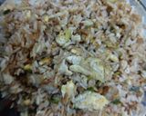 A picture of step 1 of Cabbage and eggs fried rice.