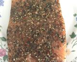 A picture of step 1 of Montreal salmon.