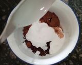A picture of step 1 of Tiramisu Coffee Cake | No-Bake Cake | Marie biscuit Dessert.