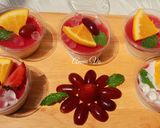 Hình bước làm 4 của món Pana cotta dưa hấu trái cây
