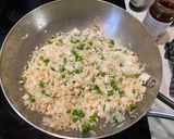 A picture of step 4 of Nasi goreng (Indonesian stir-fried rice).