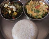 A picture of step 5 of Xaak and Aloo Pitika.
