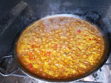 Arroz con pulpo a la leña